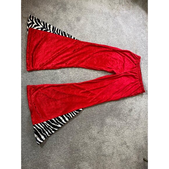 California Costumes Pimp Red Velvet Zebra Flared Pants Adult Large - Picture 4 of 16
